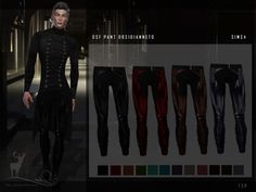 an image of a man in leather pants and tights with different colors on them