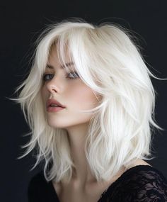 Shag For Thick Hair, Platinum Shag, Platnum Blonde, Shag Cut, Platinum Blonde Hair Color, Choppy Layers, Blonde Roots, Blonde Hair Color Ideas, Long To Short Hair