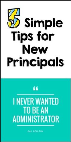 an ad for the new principals program, with text that reads simple tips for new principals