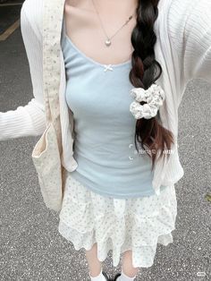 Blue Outfit, Cute Fits, Girly Outfits, Fit Inspo, Picture Poses, How To Look Pretty, Straight Hairstyles, Stylish Outfits, Outfit Inspirations