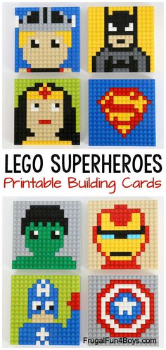 lego superheros printable building cards for kids to play with and learn how to make them