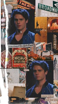 a collage of photos with the words broadway on them