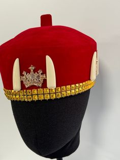 New Cowries Royalty Hat/African Prince/Traditional Hat/Chieftaincy. African wedding, Nigerian Wedding, Ise agu Igbo Hat, Igbo red Men Cap, Men Hat, Traditional hat, African Men Hat, African Royal cap, Ichie hat, Aso Oke Hat, Velvet Fabric, Ozo hat, Cowries hat, red African hat, Velvet Suede Cap, Igbo Cultural Cap, Nigerian Wedding Hat, Nigerian Mens Hat, African Velvet Hat, African Royalty Hat, African Chief Hat, Gifts for Husband, Gifts for Boyfriend, Gifts for Dad, Royalty African Cap, Cowries Elegant Red Ceremonial Headpieces, Red Tall Crown Costume Hat For Party, Ceremonial Headpiece With Tall Crown, Red Crown Headpiece For Wedding, Adjustable Tall Crown Headpiece For Ceremonial Occasions, Traditional Adjustable Costume Hats And Headpieces For Party, Traditional Adjustable Party Costume Hats And Headpieces, Adjustable High Crown Red Costume Hat, Red Round Crown For Party