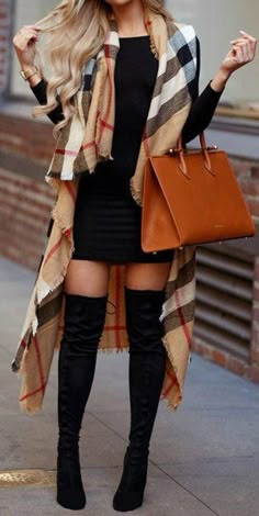 Dressy Fall Outfits, Thigh High Boots Outfit, Autumn Fashion Women Fall Outfits, Cute Fall Outfits, Thanksgiving Outfit, Fall Fashion Outfits, Casual Fall Outfits, Autumn Fashion Women