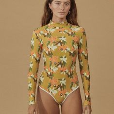 Brand New With Tag & Acacia Hygienic Liner. Ehukai Piped Onepiece Rash Guard Surf Suit In Waimea Green Yellow Floral Hawaiian Print By Acacia Swimwear X Sorry In Advance. Extra Large. Can Be Worn With Ziper In Back Or Reversed In Front. No Trade Please. Rare Size & Color. The Price Is Firm & Reflects High % Posh Fees, Rarity, Above Retail Price I Paid With Tax & Postage. I Am Not Interested In Selling This For Less Than I Paid So No Offers Please. I Do Not Trade If You Don't Like The Price Don't Yellow Long Sleeve Swimwear For Spring, Fitted Printed Yellow Bodysuit, Fitted Yellow Printed Bodysuit, Yellow Printed Beachwear Bodysuit, Fitted Yellow Bodysuit For Beachwear, Yellow Stretch Swimwear With Floral Print, Fitted Yellow Swimwear For Surfing, Yellow Long Sleeve Fitted Swimwear, Yellow Fitted Long Sleeve Swimwear