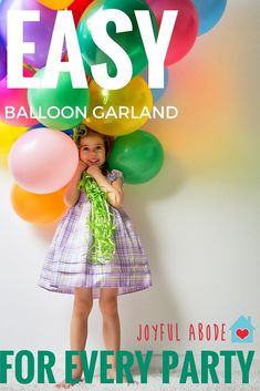 This is the easiest ever balloon party garland! Make strands of balloons & easy balloon bunches for decorating birthday parties, baby showers, and more. Quick Birthday Decorations, Birthday Decorations Simple, Easy Diy Party Decorations, Balloon Bunches, Snack Design, Cheap Party Decorations, Decorating Birthday, Candy Balloons, Pto Ideas