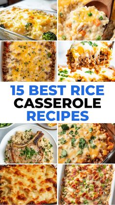 Image for 15 BEST RICE CASSEROLE RECIPES Minute Rice Dinner Recipes, Rice Bake Casserole, Rice Dishes Dinner, Super Easy Casseroles, Tasty Rice Recipes, Dish Recipes Easy, Rice Casseroles, Crockpot Casseroles, Rice Meals