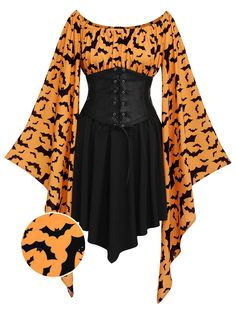 Halloween Gothic Bat Empire Waist Dress – Retro Stage - Chic Vintage Dresses and Accessories Hallowen Costume, Halloween Gothic, Standard Dress, Empire Waist Dress, Halloween Looks, Halloween Dress, Inspiration Mode, Waist Dress, Halloween Outfits