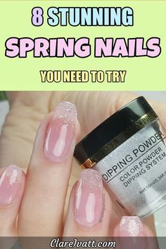 Spring Color Nails Dip, April Dip Nails Ideas, April Dip Nails, Ombre Nail Colors Ideas Spring, Spring Nails Colors Dip, Sparkly Spring Nails, Spring Dipped Nail Colors, Dipped Nails Ideas Spring, Nail Color 2023