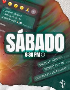 a poster with the words sabado on it