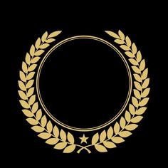 a gold laurel wreath on a black background