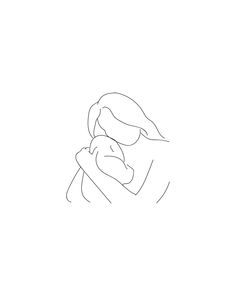 a drawing of a woman holding a baby