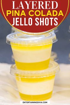 Layered Pina Colada Jello Shots (With Coconut Cream Pudding)