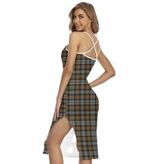 Gordon Weathered Tartan Crest Back Cross Cami DressSexy knitted suspender skirt, side slit design can properly show the shape of the legs, the back suspenders are crossed, and the beautiful back is outlined Fabric: Jersey(95% polyester and 5% spandex) Skinny fit Spaghetti straps, cross back tie, side split Fabric weight: 180g/m² Stitch Color: black or white, automatically matched based on patterns Care Instruction: machine wash cold with similar colors, do not bleach, tumble dry low, do not iron Tartan Clothing, Blue Tartan, Suspender Skirt, Tartan Dress, Home Modern, Red Tartan, Plaid Fashion, Stirling, Modern Dress