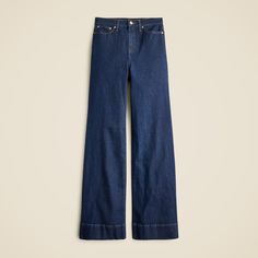 Tall denim trouser in 1996 semi-stretch Stylish Outfits For Women, Fall 24, Wardrobe Ideas, Jcrew Women, Wide Pants, Denim Trousers, Suit Shop, Dark Wash Denim, Wide Leg Denim