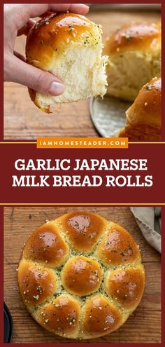 These easy Japanese milk bread rolls are the perfect side dish recipe to make! This milk bread recipe makes super soft and springy dinner rolls that are baked and topped with garlic butter. These Japanese milk bread rolls sound good and definitely taste best! Milk Bread Rolls, Butter Bread Recipe, Soft Bread Recipe, Fluffy Rolls, Milk Bread Recipe, Japanese Milk Bread, Bread Rolls Recipe, Milk Bread