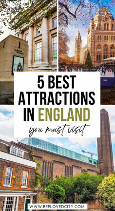 the top 5 best attractions in england you must visit with text overlay that reads, 5 best attractions in england you must visit