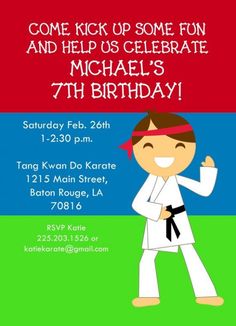 the karate birthday party is going on