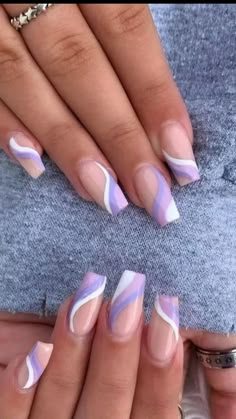 Purple Gel Nails, Unghie Nail Art, Lilac Nails, Purple Acrylic Nails, Spring Acrylic Nails, Purple Nail Designs, Purple Acrylic, Lavender Nails, Purple Nail