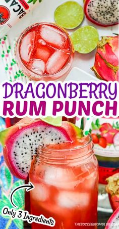 the dragonberry rum punch is ready to be served