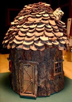 a cake made to look like a log house