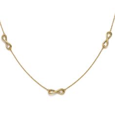 Gold Infinity Station Necklace,7824135 Ribbon Ring, Pearl Birthstone, Infinity Design, The Rachel, Infinite Love, Gold Vermeil Jewelry, Bow Ribbon, Stacked Bangles, Infinity Necklace