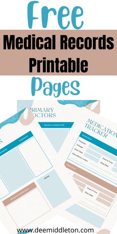 Trying to get your medical records organized? Get my free medical records printable pages to help you stay organized. Medical Records Organization Ideas, Medical History Printable Free, Medical Records Printable Free, Medical Records Organization, Project Binder