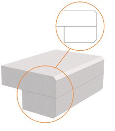 an image of a white box with orange circles around it and the top section marked out