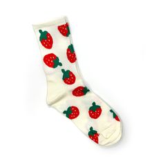 Red Cotton Socks For Spring, Fun White Socks For Summer, Fun White Summer Socks, Sweet White Summer Socks, Comfortable Red Socks For Summer, Trendy Red Socks For Summer, Casual Spring Socks, Playful White Socks For Spring, Playful Cotton Socks For Summer