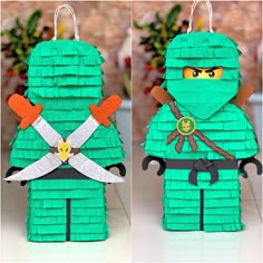 two pictures of the same ninja paper craft