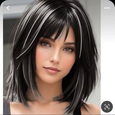 Dark Brown Hair With White Highlights, Fun Hairstyles For Kids, Blond Cenușiu, Grey Hair And Glasses, Fun Hairstyles, Grey Hair Transformation, Grey Hair Inspiration, Brunette Hair With Highlights