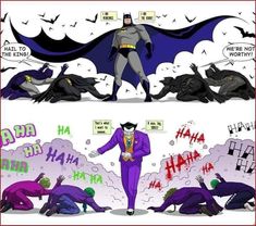 two comics with batman characters in the middle one is saying happy birthday and the other has an