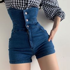 Retro Pin Up, Elegante Casual, Outfit Jeans, Pants Length, Fashion Sewing, Cute Casual Outfits, Teen Fashion, Look Fashion, Denim Fashion