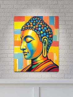 "Abstract Contemporary Digital Buddha Painting" Metal Print for Sale by Dev-Ang | Redbubble