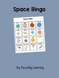 Expand your student's knowledge of outer space with this fun bingo game! Includes all of the planets, sun, moon, stars, telescope, astronaut, satellite and space shuttle. It is a wonderful visual tool for students with autism or other developmental disabilities. Stars Telescope, Space Bingo, All Planets, Developmental Disabilities, Sun Moon Stars, Bingo Games, The Planets, Space Shuttle, Moon Stars