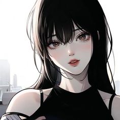 Black Hair And Brown Eyes, Anime Avatar, Cholo Art, Art Dark, Anime People, Cute Couple Pictures, Girl Icons, Brown Eyes, Boyfriend Pictures