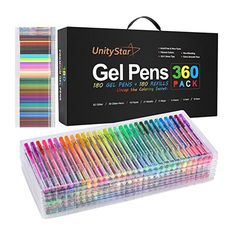 the gel pens are packed in a clear box and ready to be used as markers