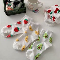 Cute Fruits Socks Cute Fruit, Christmas Stockings, Harajuku, Cherry, Socks, Fruit, Holiday Decor