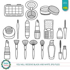 a set of different types of makeup brushes and other items to be used in this project