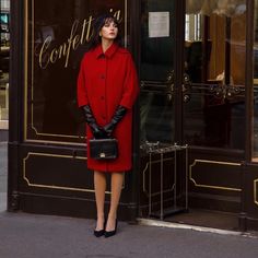 Red. Size 34=Us 2. Fit Is Oversized. New With Tags. Luxury Red Outerwear For Evening, Luxury Red Evening Outerwear, Classic Red Outerwear For Office, Classic Red Outerwear For Evening, Classic Red Evening Outerwear, Classic Red Outerwear, Mode Mantel, Glamour Vintage, Black Gloves