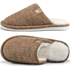 Ecetana Women's Faux Fur Memory Foam Slippers, the perfect combination of comfort and style. These slippers are designed with a focus on providing ultimate relaxation for both men and women. Crafted with a soft and luxurious faux fur, these slippers offer a cozy feel that will keep your feet warm and snug. The memory foam insole provides exceptional cushioning and support, ensuring all-day comfort. CASUAL AND FASHION:Women cotton slippers are made of breathable knit stripes upper.The pattern loo Knit Stripes, Cotton Slippers, Foam Slippers, Bedroom Slippers, Warm Slippers, Comfortable Bedroom, House Shoes, House Slippers, Soft Yarn