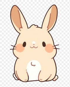 a cartoon bunny sitting down with its eyes closed