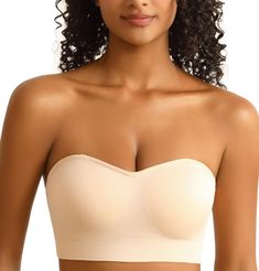 PRICES MAY VARY. Comfort Strapless bra : our seamless bandeau bra is made with premium nylon and spandex material, the tube top bra feels ultra soft and comfort,breathable and keep you cool all day.The seamless tube bra is durable, help you create a beautiful chests. 2 pairs of multi-way straps: the strapless bra comes with 1 pair of fabric straps and 1 pair of clear straps.You can wear our bandeau bra in multi-ways, such as: strapless bra,everyday bra,cross back bra and invisible bra with clear Seamless Stretch Tube Top, Beige Seamless Strapless Bra, Seamless Strapless Tube Top, Strapless Seamless Shapewear, Strapless Shapewear With Bra Friendly Shaping, Seamless Stretch Tube Top With Underwire, Elegant Solid Tube Top With Built-in Bra, Beige Bandeau Bra, Solid Color Bandeau Shapewear