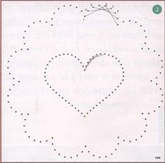 the heart is drawn on paper with dots