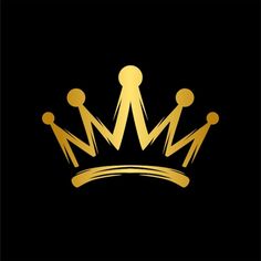 a gold crown on a black background