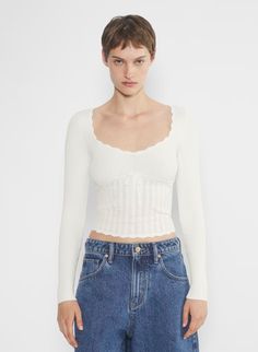 SOLOIST SWEATER | Aritzia Soloist Sweater, Aritzia Sweater, Fully Fashioned, Aritzia Wilfred, Pink Outfits, Water Supply, Fall Sweaters, Soft Yarn, Sweetheart Neckline