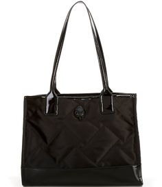 From Kurt Geiger London, the Recycled SQ Small Drenched Shopper Tote Bag features:Polyester and repreve exterior Polyester lining Black-toned drenched hardwareDouble strap/double handle Zipper closureSlash pocket and zip pocket Approx. 12.20'' W, 9.84'' H, 5.51'' D, 8.26'' Strap Drop Imported. Shopper Tote, Black Tote Bag, Tote Handbags, Zip Pockets, Zipper, Product Launch