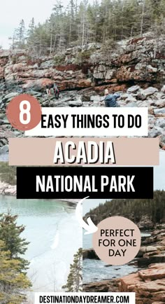 Large boulders and trees along rocky coastline of Acadia National Park in Maine Arcadia Maine National Parks, Things To Do In Acadia National Park, Acadia National Park Elopement, East Coast Canada, National Park Hikes