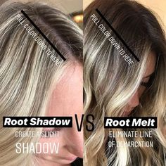 Shadow Roots Hair, Shadow Root Blonde, Root Melt, Root Shadow, Blonde Hair With Roots, Hair Shadow, Highlights Blonde, Blonde Roots