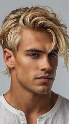 Explore 43 Trending Blonde Hairstyles Men Can Rock in 2024: From Short Curly to Long Straight Messy Aesthetic, Aesthetic Blonde, Voluminous Hair, Styling Tools